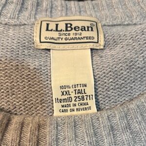 L.L. Bean Men’s Light Gray Crewneck Cotton Sweater